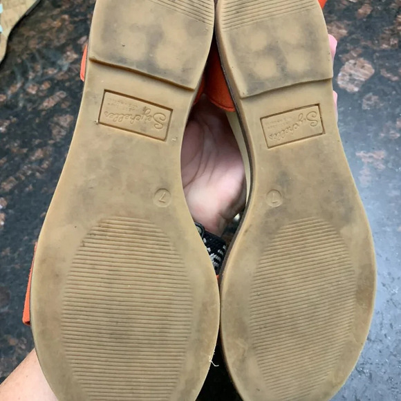 Women's wedge heel, red/orange - Picture 4 of 4